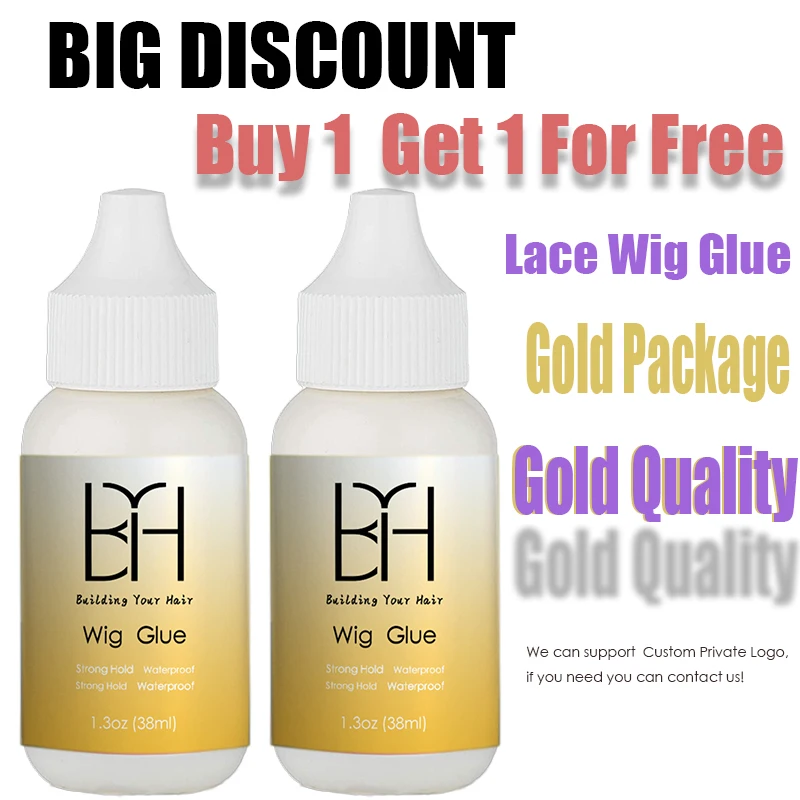 BYH 1.3oz(38ml) Lace Front Wig Glue Waterproof Wig Bonding Glue Lace Wig Glue Strong Hold Hair Replacement Adhesive wholdsale