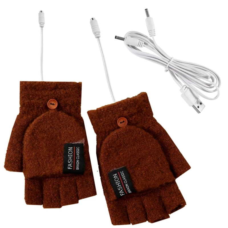 

USB Electric Heated Gloves Double-Sided Heating Gloves Mittens Rechargable Waterproof Adjustable Temperature