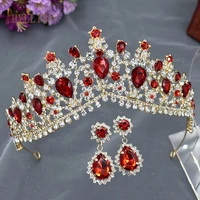 a46 luxury wedding crown earrings hair jewelry bridal birthday party hair accessories women christmas gifts bride headpiece