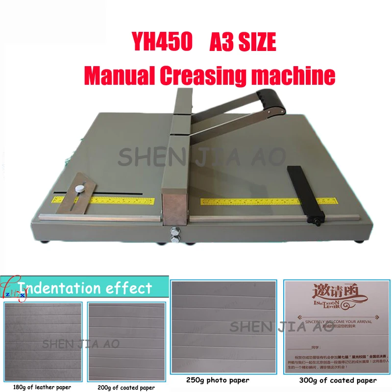 Manual paper Creasing machine A3 indentation machine paper folding machine photo greeting paper folding greeting cards YH450
