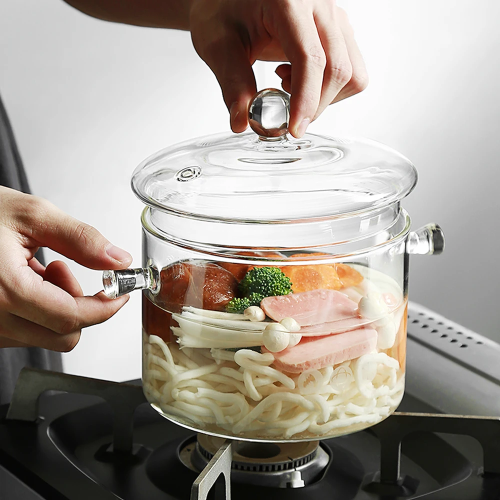 Стеклянный высокотемпературный чайник домашняя кухонная посуда бинауральный суповый горшок электрическая керамическая плита чайник для кипячения