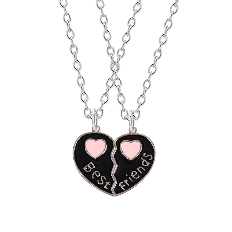 

New 2 Piece Set Letter Necklace Best Friend BFF Pendant Necklace Fashion Men And Women Jewelry Accessories Wholesale Choker