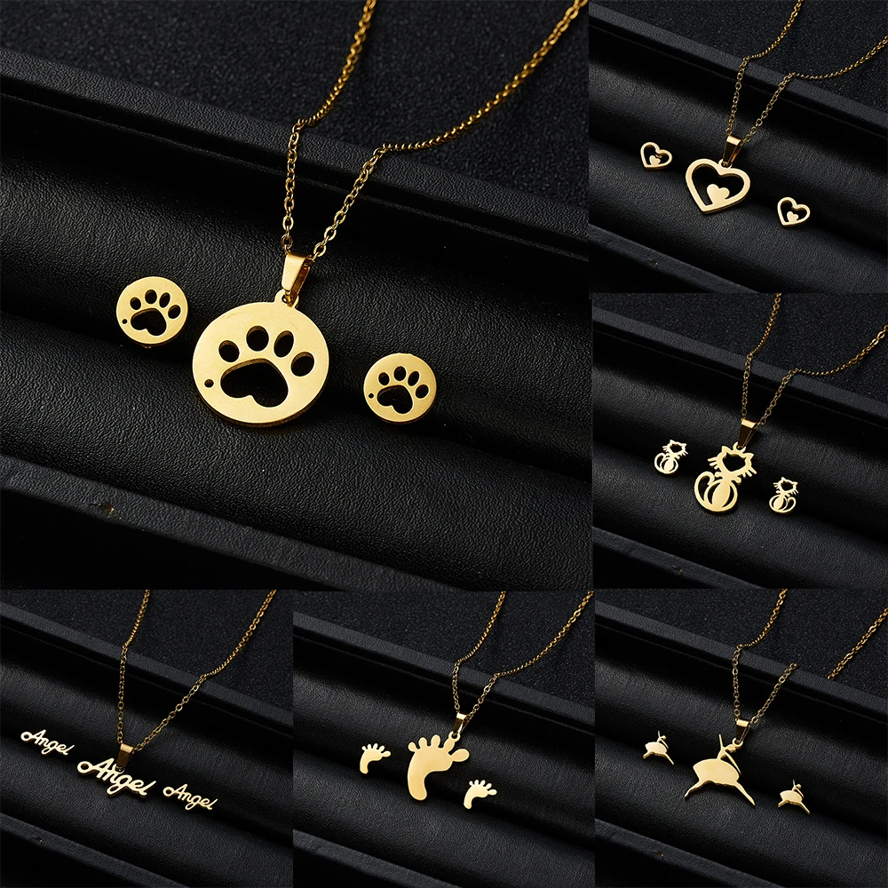 Комплект из колье и серёг нержавеющей стали|Ювелирные наборы| |