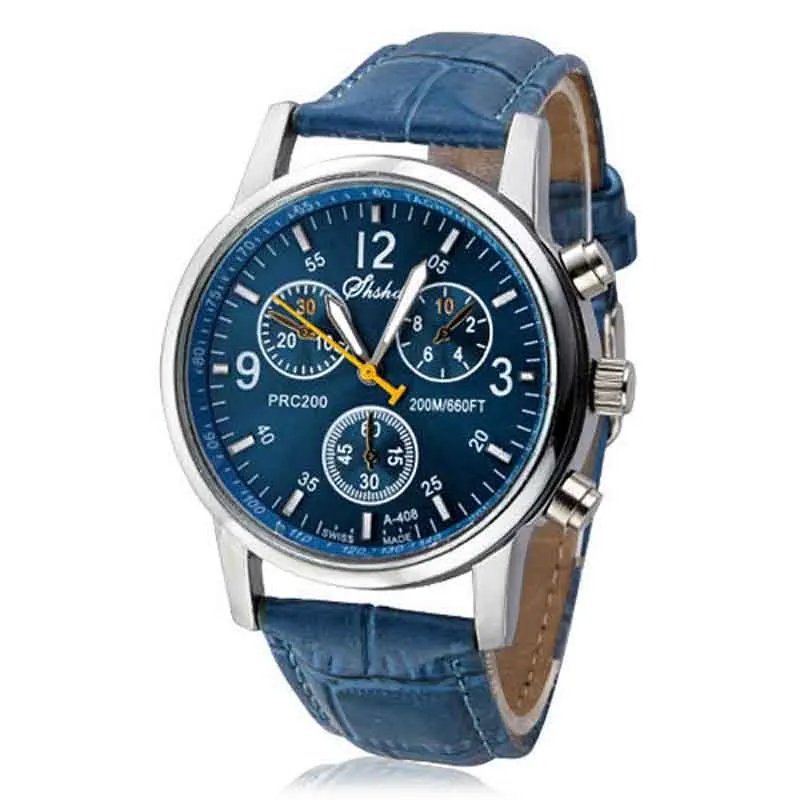 

Men Analog Watch Watches Blue Luxury Wrist Watch Man Clock New Luxury Fashion Crocodile Faux Leather Часы Муржские Наручные 2021