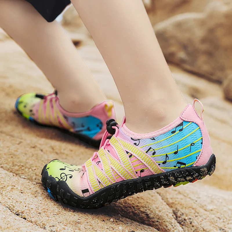 JIEMIAO Breathable Quick-Dry Water Shoes Children Upstream Non Slip Outdoor Sports Beach Shoes Kids Comfortable Boy Sneakers