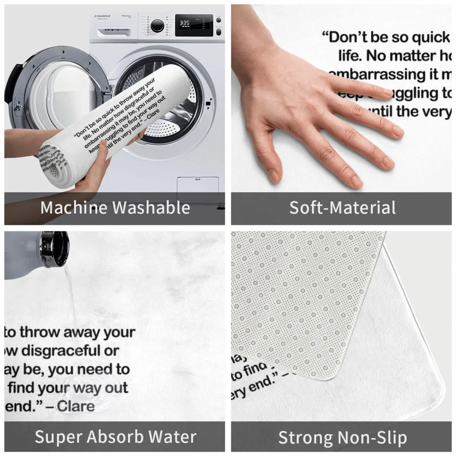 Коврик Clare-Quote коврик подушка мягкая Нескользящая Clare Claymore цитата аниме Цитата