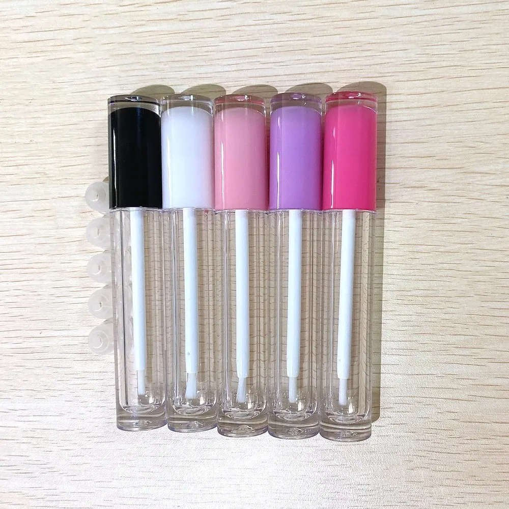 

500pcs 5ml Empty Lip Gloss tubes Lip Glaze Brush Wand Makeup Cosmetic Container Lipstick Lip Balm Refillable DIY Lipgloss Tube