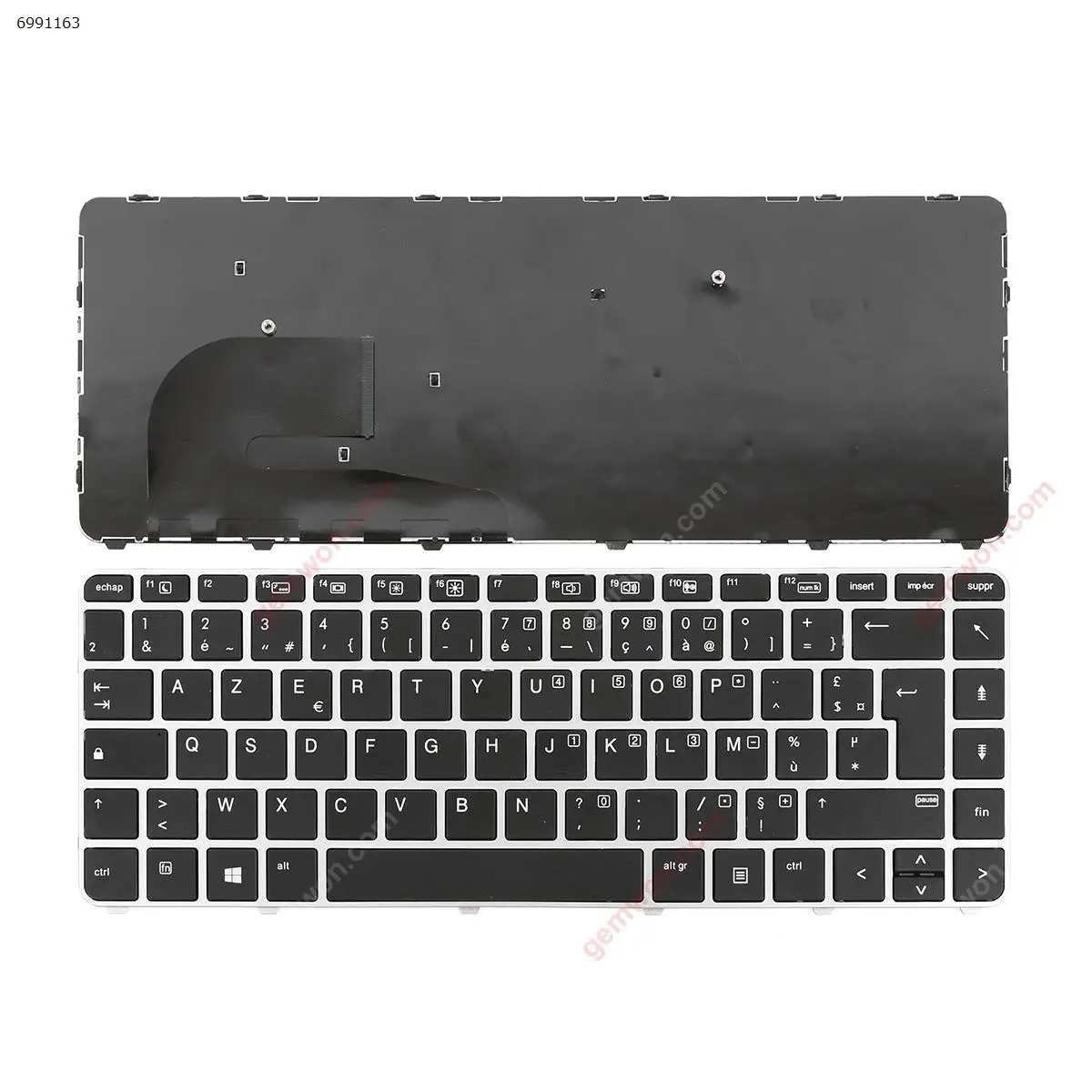Клавиатура с французской раскладкой для HP EliteBook 745 G3 G4 840 848 Серебристая Рамка