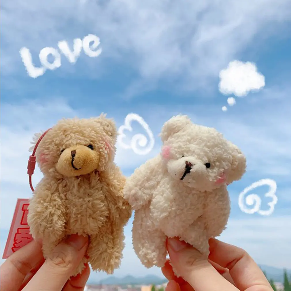 

Fashion Cartoon Cute Pendant Plush Doll Bear Bag Pendant Soft Cute Accessories Car Bag Charm Keychain For Girls