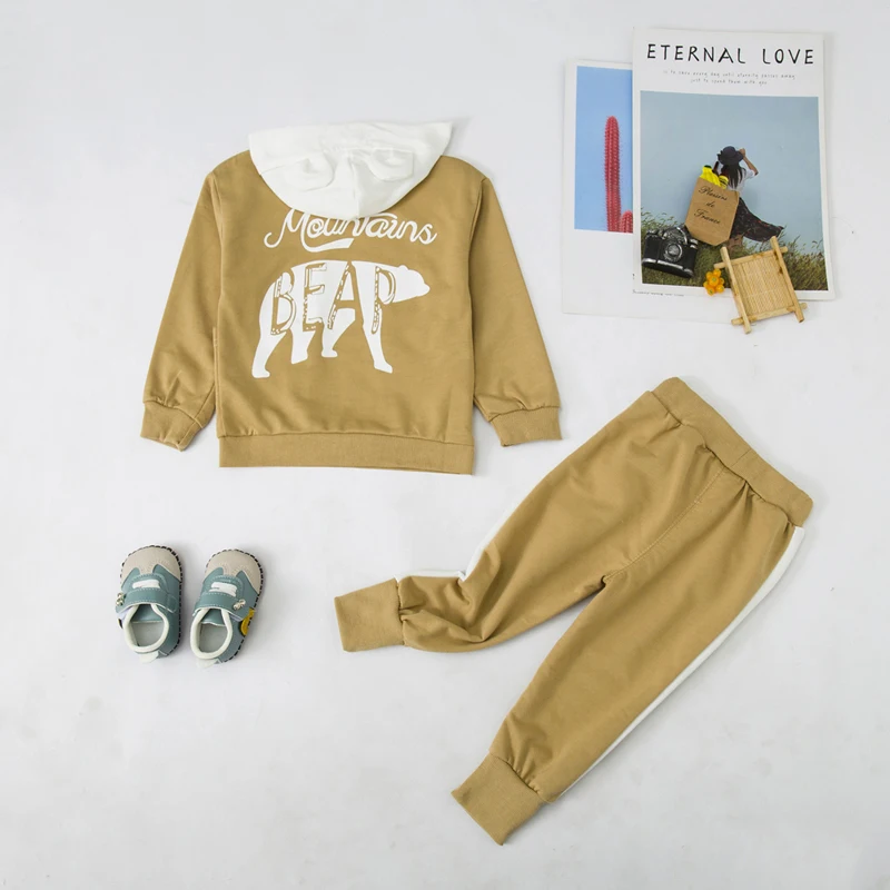 новый 2020 Весна Осень детская одеждаВодолазка сверху+ брюки 2pcs досуг модная