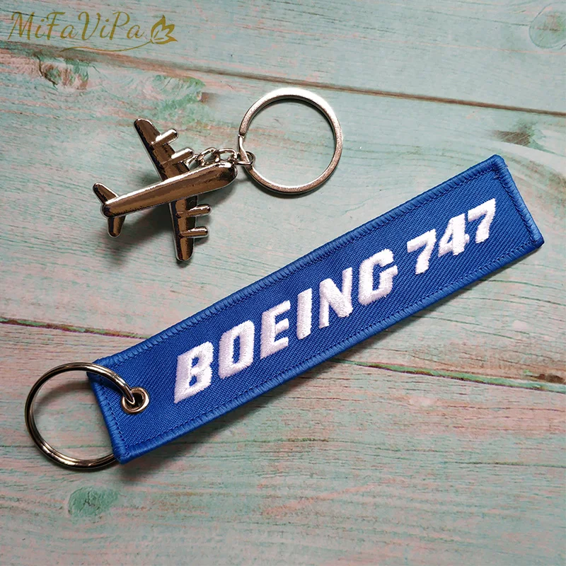 MiFaViPa 1 комплект брелок Боинг 747 модный для телефона ремешок с вышивкой ключей
