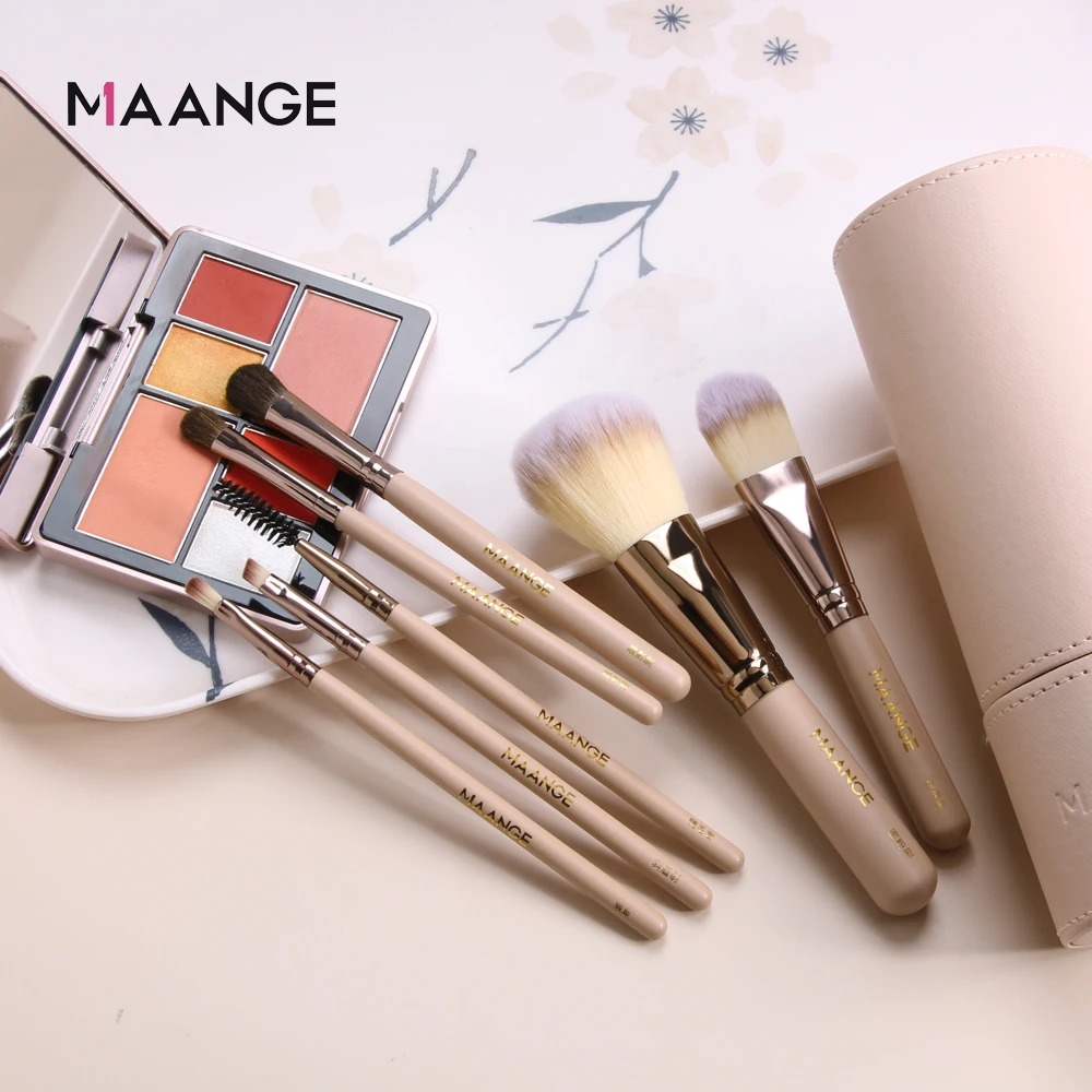 Набор кистей для макияжа MAANGE 6/7/8 шт. натуральные мягкие волосы профессиональные