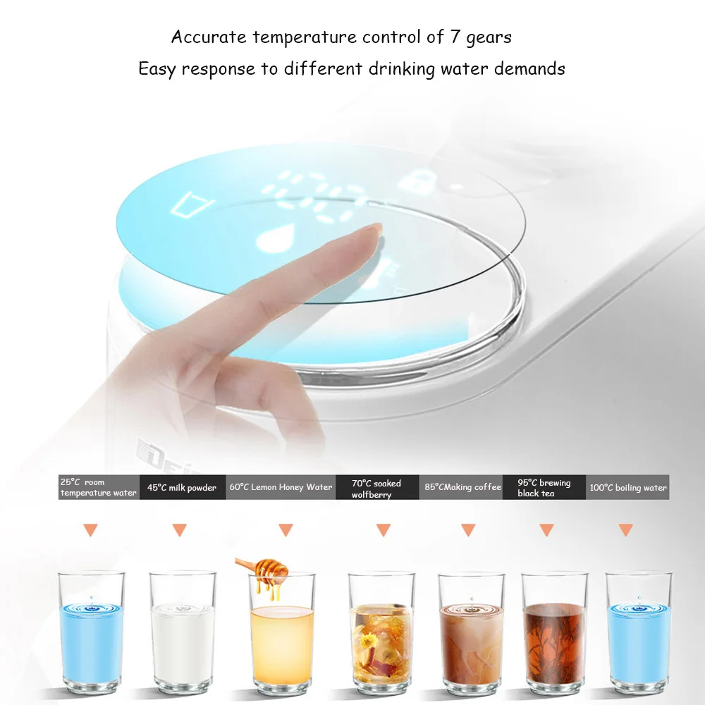 

1500W Portable Water Dispenser Machine Instant Heat Water Pump 7 kinds of temperature control child lock electricity protection