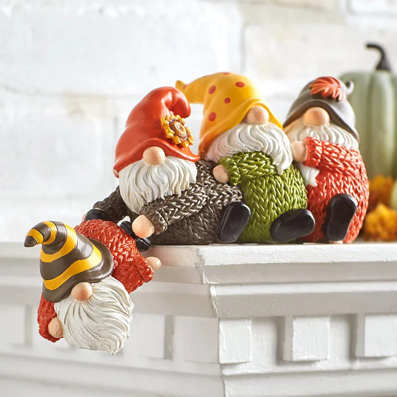 

New Christmas Old Man Snowman Micro Landscape Snow Scene Train Box Christmas Socks Small Gift Bell Resin Decoration