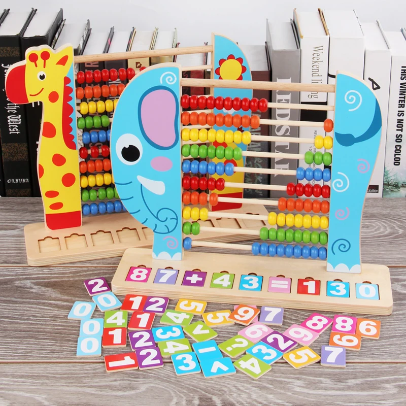 Детские деревянные игрушки Abacus маленький калькулятор ручной работы по методу