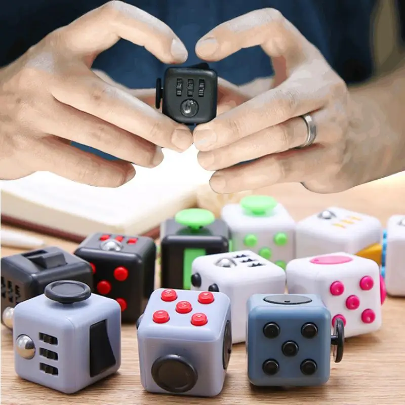 

New Decompression Cube Fidget Spinner Fidget Toys Push Bubble Simple Dimple Anti Stress Fingertip Sensory Novelty Magic Dice Toy