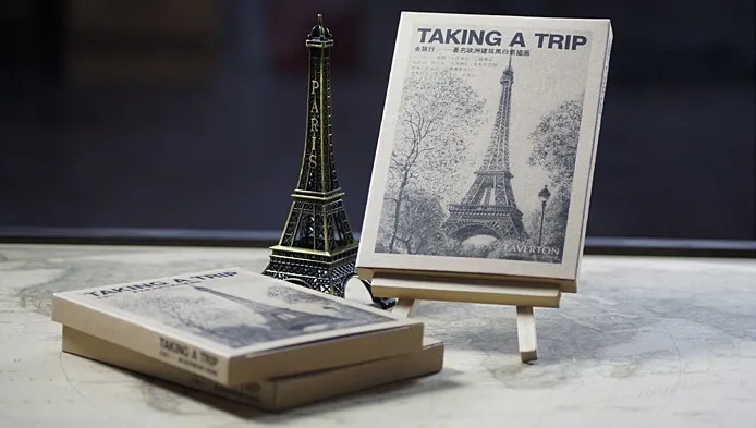 2016 срочная продажа открытки иллюстрации &quotgo Traveling Европа черно белый эскиз