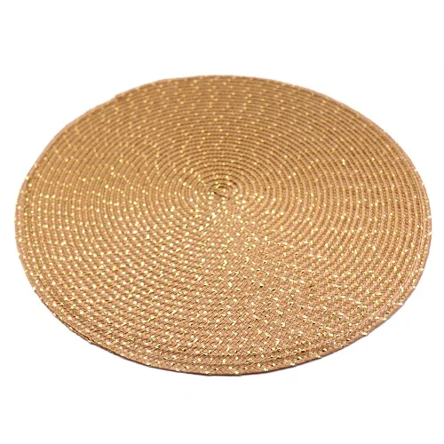 gold with sequin 4 шт PP коврик для обеденного стола, тканый коврик для столовых приборов, термостойкие чаши, кофейные чашки, подставка для посуды, коврик для дома, кухни, вечерние принадлежности - Цвет: gold with sequin