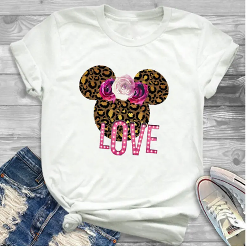 Модные женские футболки с цветочным графическим рисунком для девочек милые