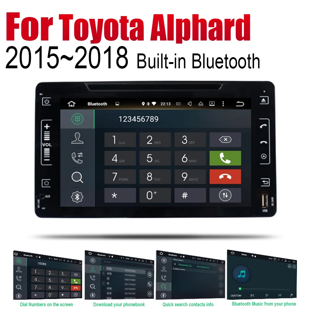 Для Toyota Alphard 2015 2016 2017 2018 автомобильное радио 2 Din Автомобильный dvd плеер на основе