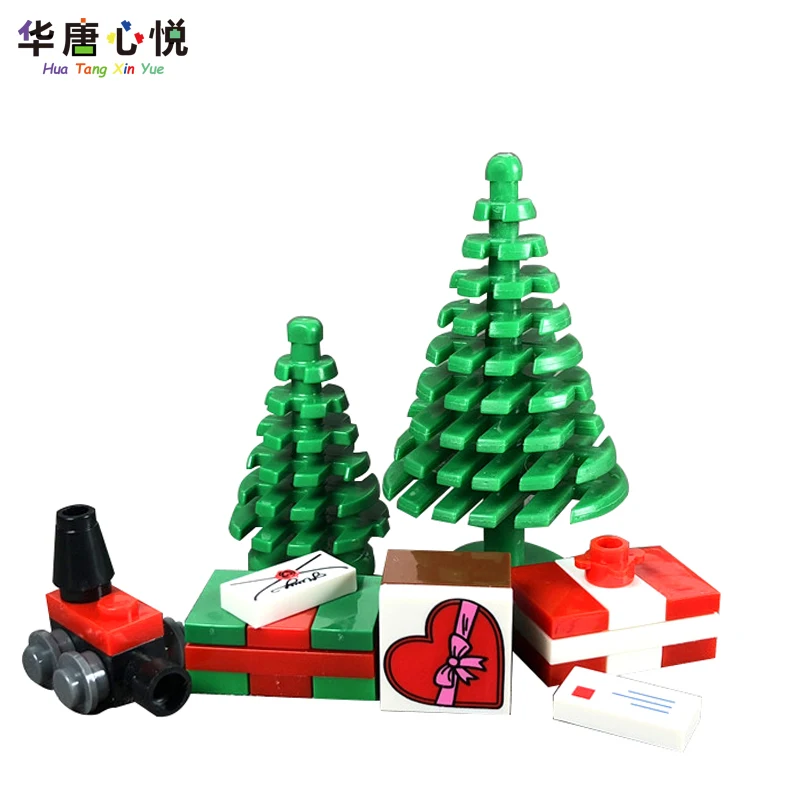 Набор игрушек MOC Рождественская серия елка и подарки новогодняя рубашка