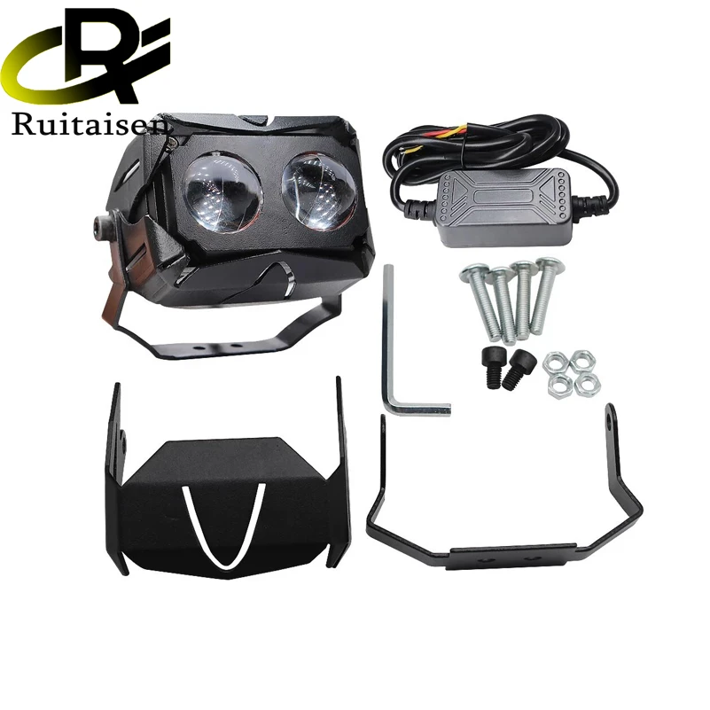 

Lens Dual Colors Motorcycle Projector Headlight Spotlight Moto Bike 8000LM Headlamp Car Fog DRL Driving Lights 12V