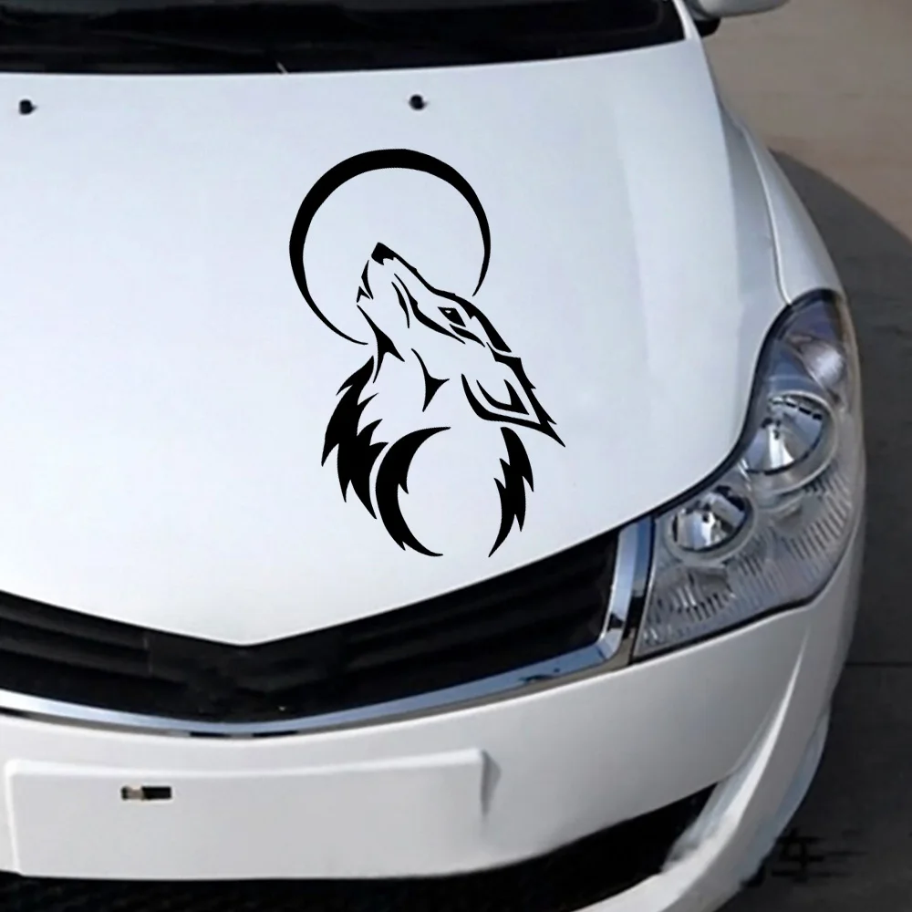 

Car Stickers Decor Motorcycle Decals Wolf Head Pattern Decorative Accessories Creative Sunscreen Waterproof PVC