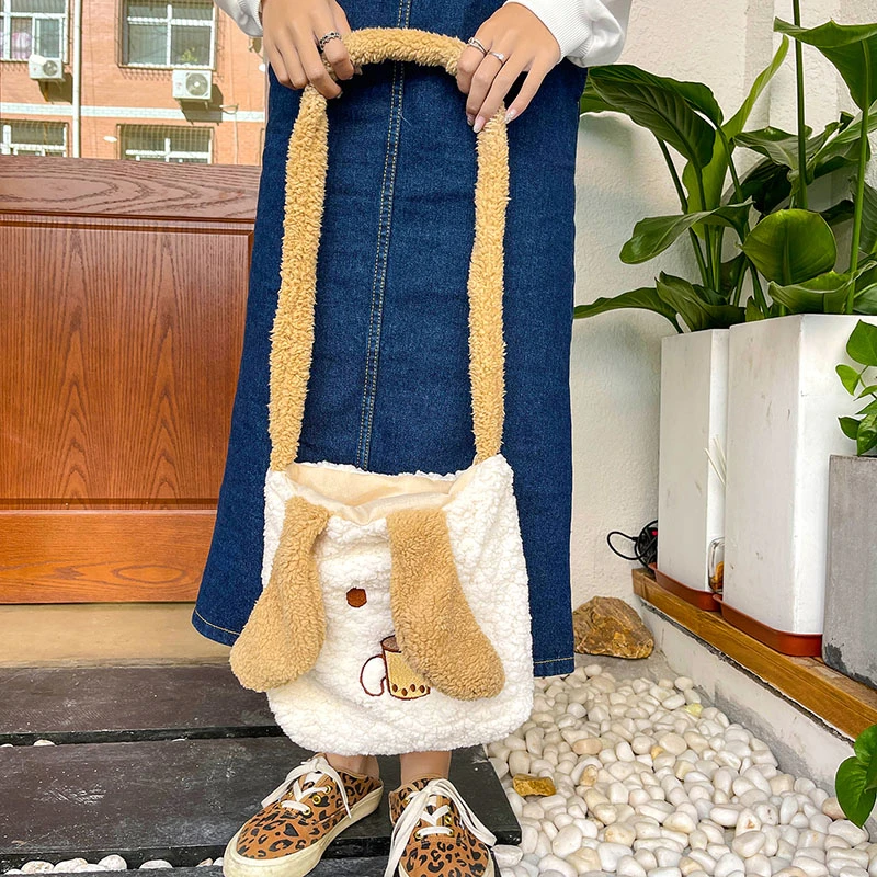 Плюшевая Сумка-Кроссбоди для женщин Мягкая Повседневная Сумка-тоут с рисунком