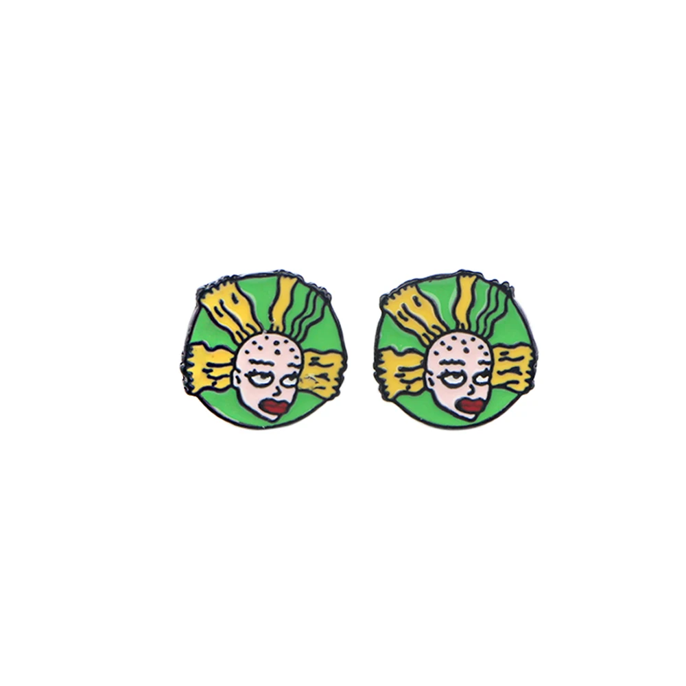 

ZF1857 1pair Cartoon Fashion Enamel Stainless Steel Stud Earrings Party Jewellery Gifts For Women Girls