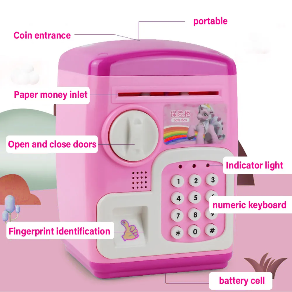 Электронная Копилка сейф копилка для детей Цифровые монеты наличные деньги