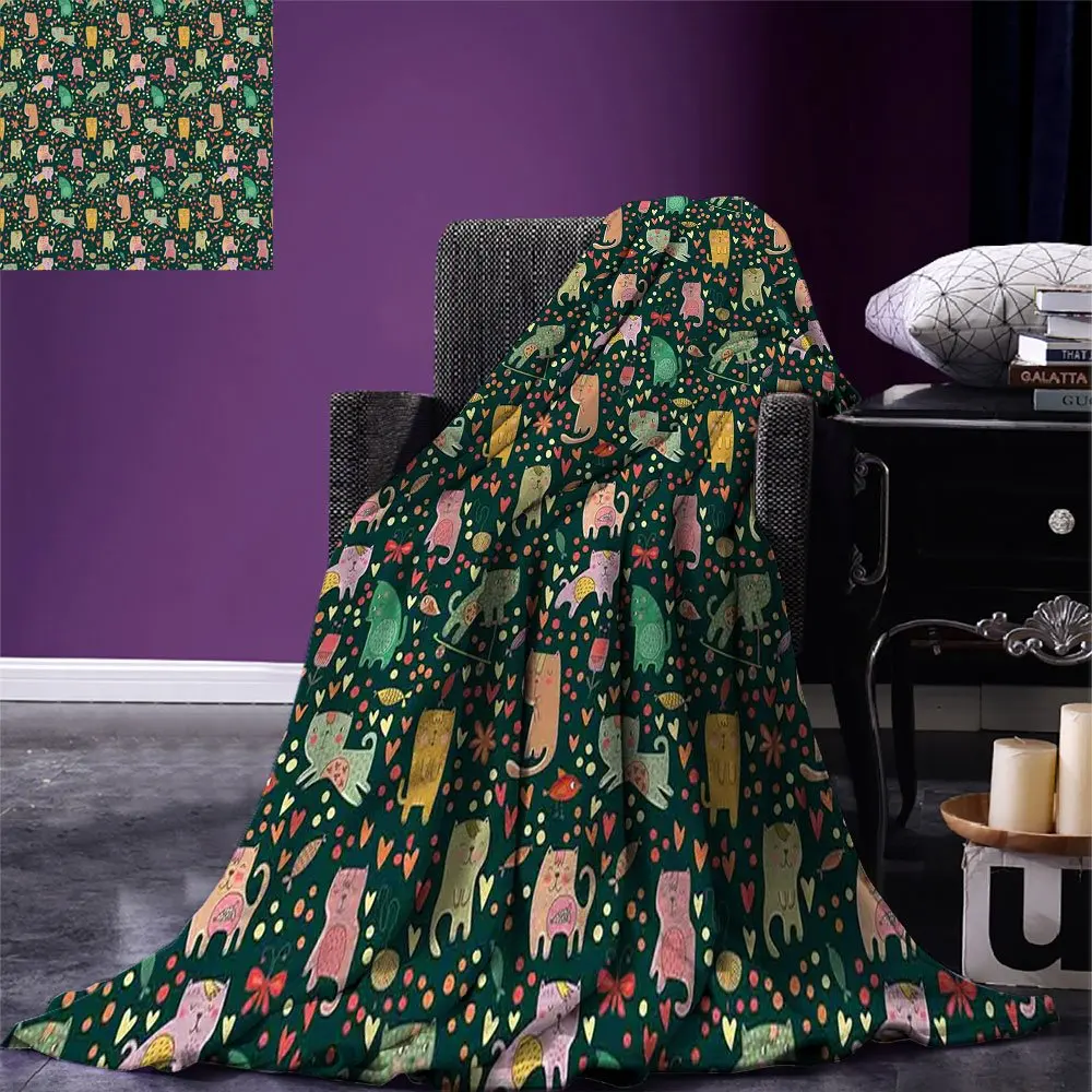 Кота плед дети мультфильм Стиль кошачьих узор на является лучшим выбором для всех девочек и мальчиков по