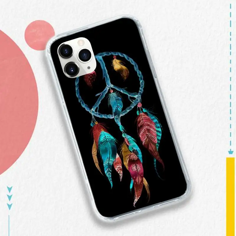 

Dream Wings Wind Chimes Feather Phone Case Transparent soft For iphone 5 5s 5c se 6 6s 7 8 11 12 plus mini x xs xr pro max