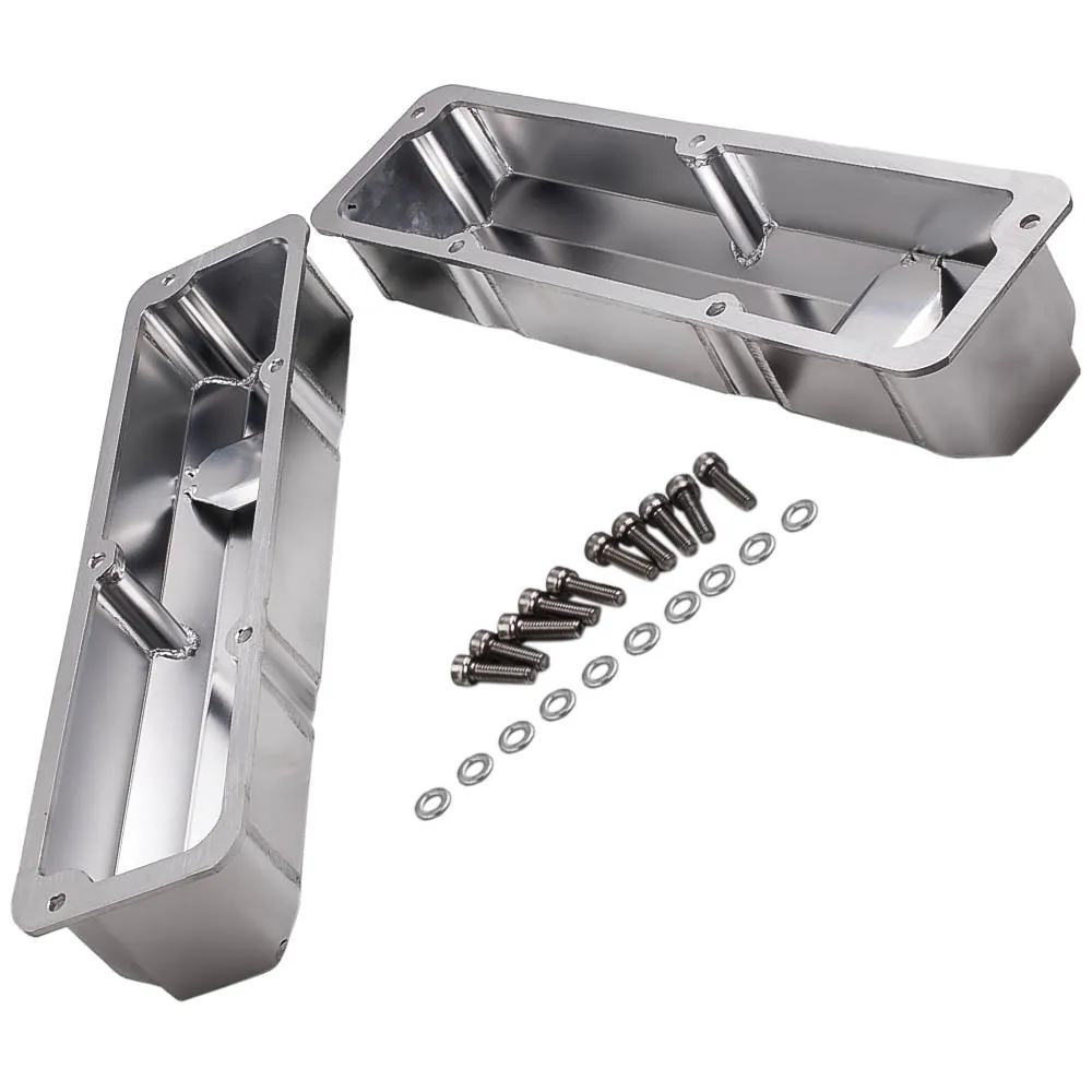 

1Pair Aluminum Engines Valve Covers Brushed Finish 3 7/8" Height for Ford 1958-1976 FE BBF 332 352 360 390 406 413 427 w/ Bolt