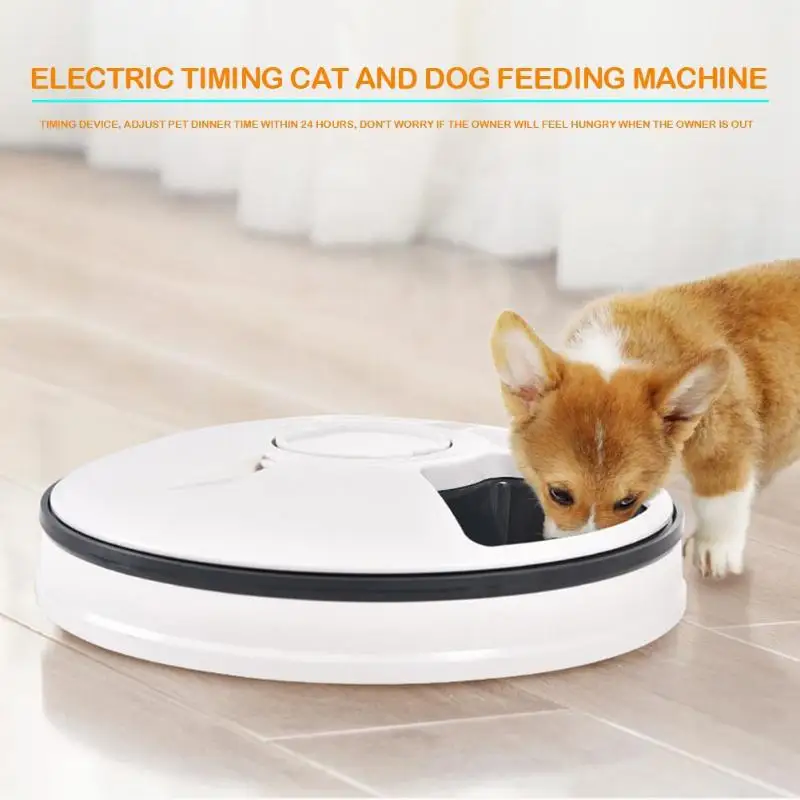 

hot Automatic Pet Feeder Timing Feeder 6 Meals 6 Grids Cat Dog Electric Dry Food Dispenser Dish Feed 24 Hours Timer Pet Supplies