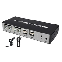 4 port hdmi kvm switch support max 4k30hz input with usb2 0 hub 4 in 1 out kvm switch