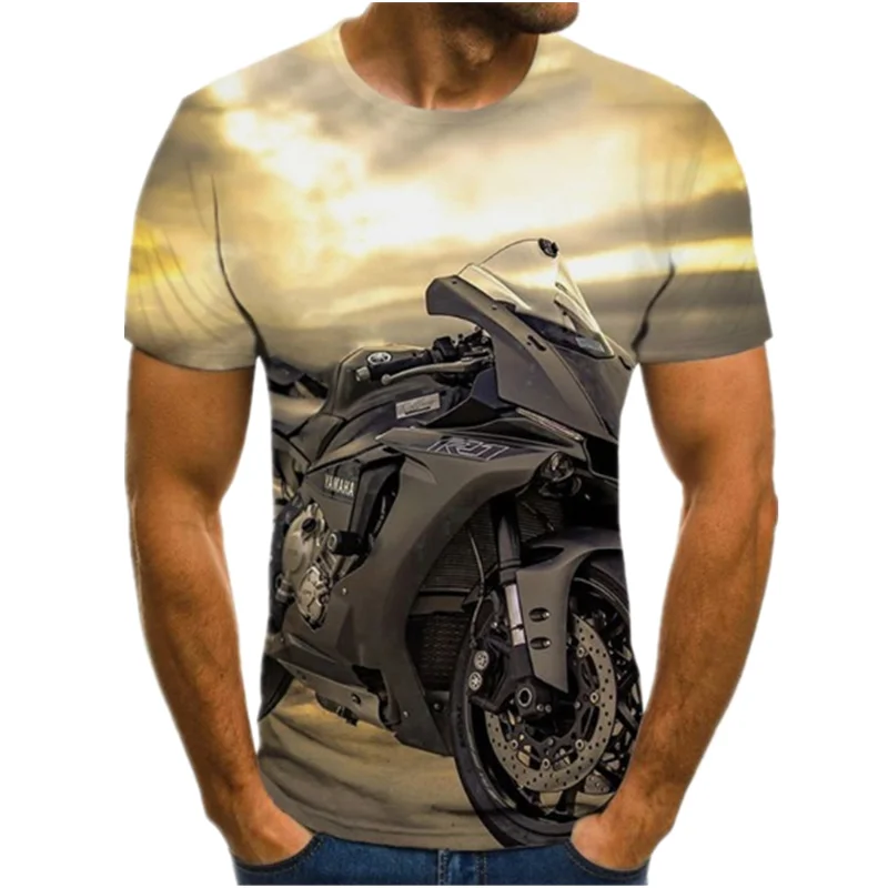 

Cool Racing Graphics T-Shirt Motorcycle 3D Printed Men's T-Shirt Summer Fashion Tops Punk T-Shirt Men's Plus Size Streetwear