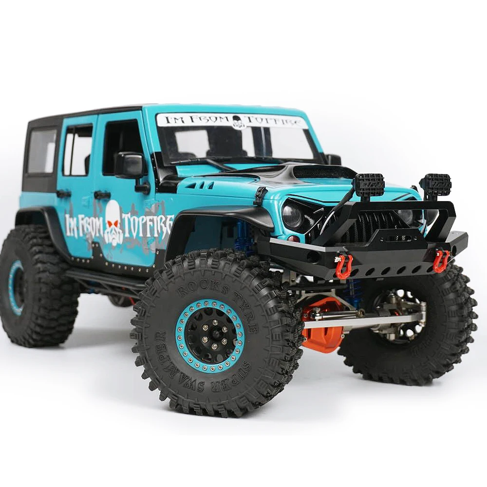 AXSPEED металлический передний бампер со светодиодным светильник для SCX10 1/10 RC Гусеничный