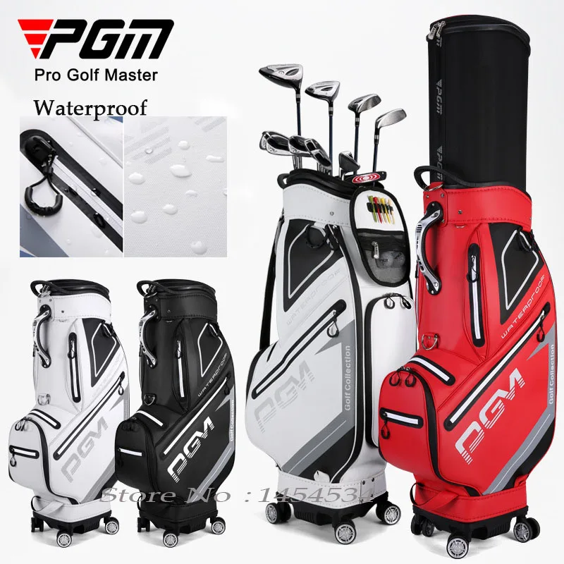 PGM Golf Club Bag Patent Standard Package Men's Aviation Ball Bag Waterproof Telescopic Bag Flat Push Four Wheels 360° Rotation