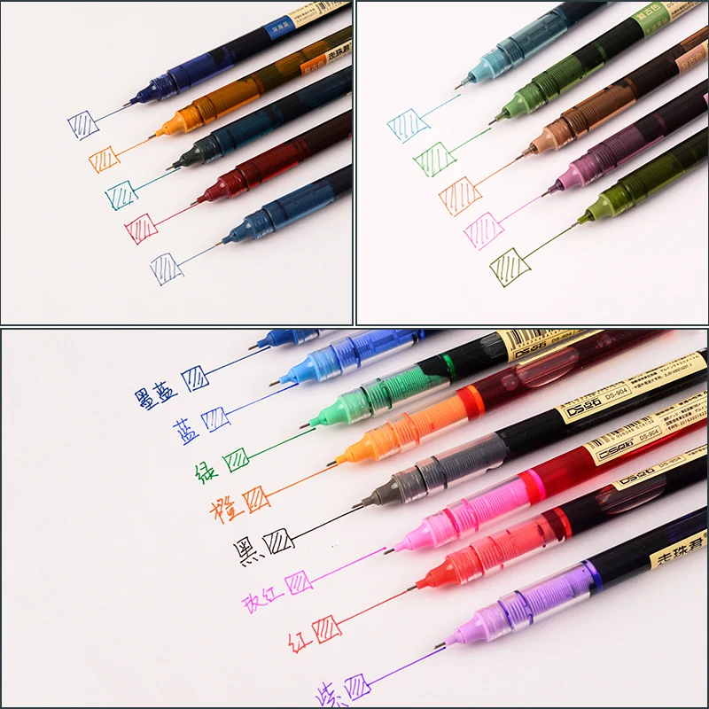 Жидкая гелевая ручка большой емкости DS-904 5 шт. быстросохнущие винтажные цветные