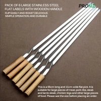 612pcs bbq skewer stainless steel shish kebab bbq fork sets outdoors grill needle barbecue stick needle with wooden handle
