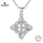Женское ожерелье с подвеской Eudora, серебряное ожерелье в подарочной коробке с подвеской в виде ирландского кельтского узла на удачу, CYD200