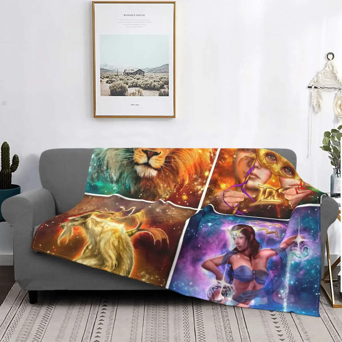 

Одеяло из хлопка и фланели, с рисунком древнего мороза