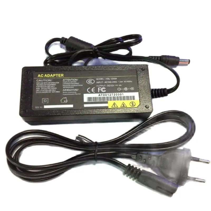 

US/Eu Camera Power Box power Adapter AC Transformer 12V 3A DC Adaptor 110-240V to 12-V Power Supply 5.5x2.1mm DC Jack