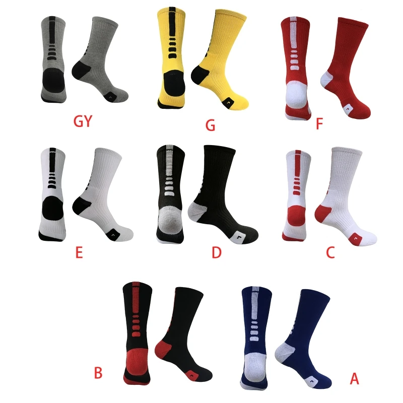 

Men Athletic Basketball Sports Cushioned Crew Socks Towel Bottom Moisture Wicking Compression Breathable Workout Hosiery
