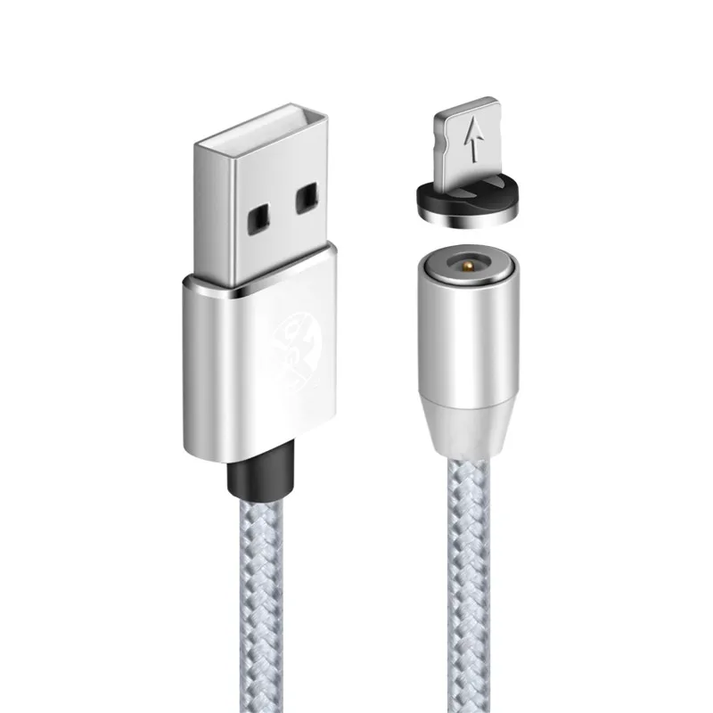 Silver IOS Cable 3/6/10FT USB Магнитная Зарядка Зарядное устройство Тип кабеля type-c для Apple iPhone 8 7 6s samsung Лот - Цвет: Silver IOS Cable