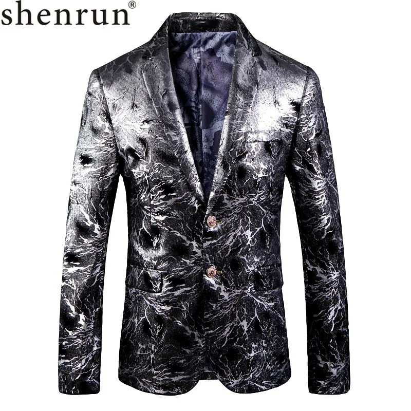 Мужской Блейзер Shenrun блейзер с модным принтом на весну и осень для выпускного