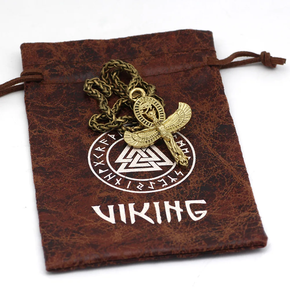 Крыльями ожерелье богини старинные ювелирные изделия из Египта Horus Ankh кулон