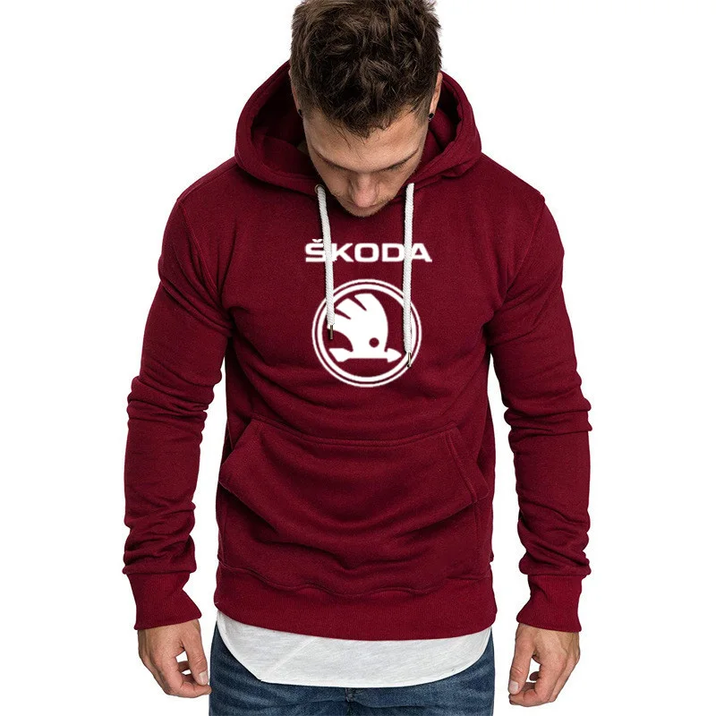 

Men's Hoodies Skoda Car Logo printing Spring Autumn New Fashion Men Hoodie high quality cotton Casual Men's Hoody