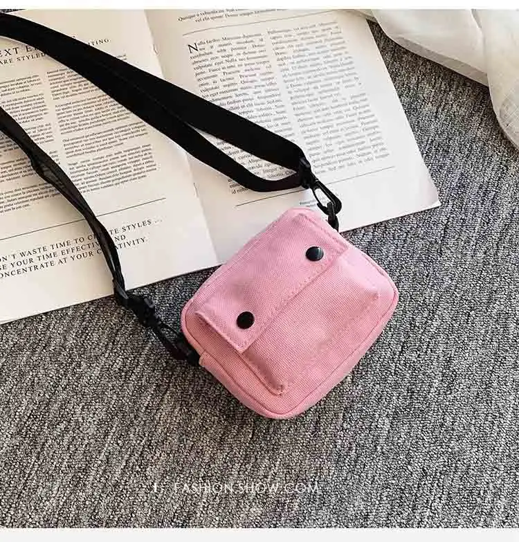 pink Monsisy мальчик Холщовая Сумка для девочек кошелек и Handag Детский кошелек Детская сумка через плечо маленькая сумка для мелочи Сумочка для денег для малышей Obag - Цвет: pink