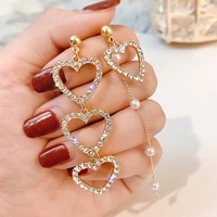 womens long tassel earrings luxury crystal pearl pendant earrings 2021 fashion womens jewelry bride wedding party